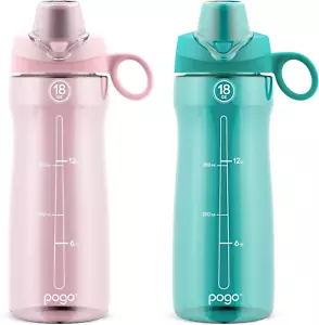 2-Pack Plastic Water Bottle with Carry Handle, Reusable, BPA Free, Dishwasher Sa - Picture 1 of 12