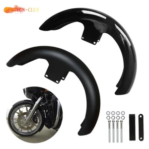 21" Wrap Front Fender For Touring Road Electra Street Glide Baggers Black - Picture 1 of 13
