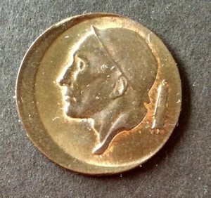 Belgique - Rare Monnaie de 50 Centimes 1976 FR fautée - casquette - offstrike - Foto 1 di 2