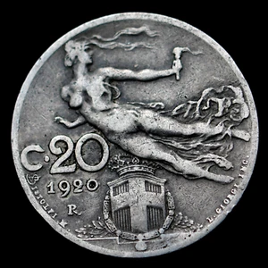 1920 Italy 20 Centesimi (Libertà Librata) Coin, km44 - Beautiful Coin 🇮🇹 - Picture 1 of 2