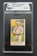 FREDERICK TOPSY HARTSEL - 1908 E91-A American Caramel - GAI 3 VG - Athletics