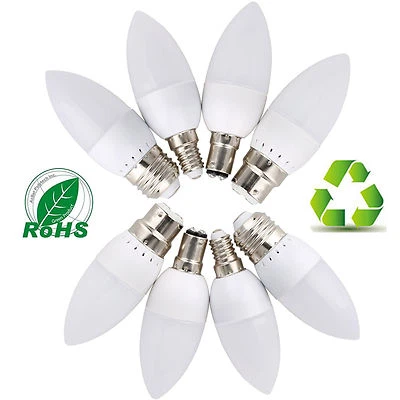 E27 E14 B22 B15 3W LED Chandelier Candle Light Bulb SMD Warm/Cool White Lamps RH - Image 1 of 4