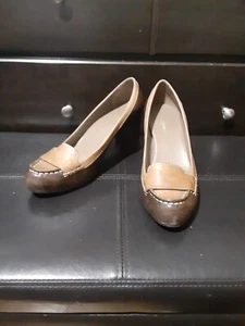 Cole Hann Women's Shoes Highheel Leather Upper Block Pumps Brown Tan Size 9B - Picture 1 of 14
