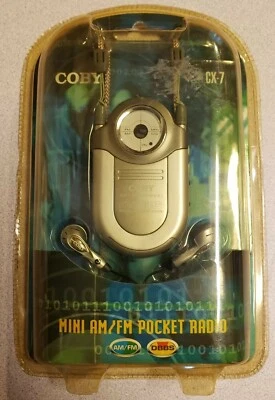 Coby Mini Portable Pocket Radio with Speaker CX-7 (silver) - Image 1 of 2