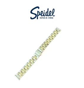 Speidel watch band 16mm brushed stainless steel gold plated deployment clasp - Picture 1 of 4