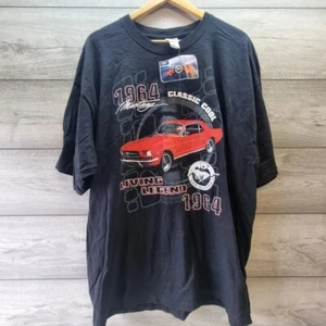 Vintage Racing Champion Mens T-Shirt Mustang 1964 Black Classic 2XL New W Tags - Picture 1 of 11
