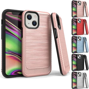 for iPhone 13 Mini 5.4" Case Metallic Carbon Texture Slim Cover+Prytool - Photo 1 sur 8