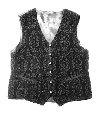 KENAR STUDIO BLACK BEADED VEST WOMEN'S PETITE MEDIUM - Image 1 of 4