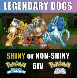 Pokemon Diamante Brillante, Cani Leggendari Brillanti - Suicune, Entei, Raikou - Foto 1 di 1