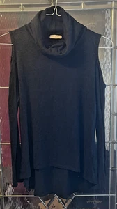 Promesa USA Damen Schwarz Weicher Pullover Cold Shoulder Sexy Rollkragen Größe L - Bild 1 von 5