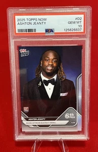 2025 TOPPS NOW #D2 ASHTON JEANTY (RC) *PSA 10 GEM MINT* Las Vegas Raiders Rookie - Picture 1 of 3