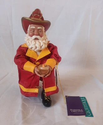Vintage Possible Dreams Christmas Clothtique Kneeling Fireman Santa with Tags - Image 1 of 4