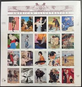 United States, 2001 34 cent Amer. Illustrators, Sheet of 20, Scott 3502, MNH ExF - Picture 1 of 2