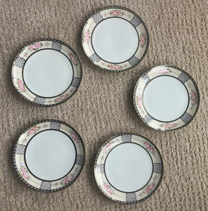Antique Nippon 5 Piece Cake Plates Hand Painted Gorgeous! - Picture 1 of 4