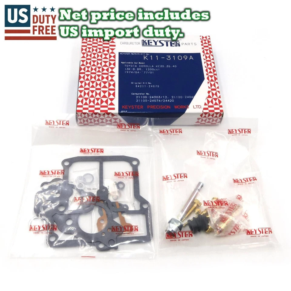 KIT REPARACIÓN CARBURADOR TOYOTA COROLLA TE36 37 38 TE51 KE55 KE30 35 AJUSTE 3K B 74-81 Foto 1 de 4