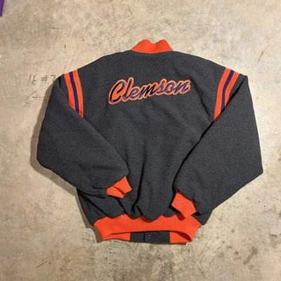 Винтажный Clemson Tigers Nike куртка Varsity маленький кожаные рукава шерсти Y2K  - Изображение 1 из 4
