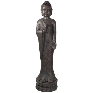 Northlight 33-Inch Gray Standing Buddha Outdoor Garden Statue - Picture 1 of 5
