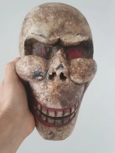 Vintage Tibetan Buddist Carved Citipati Skull Mask - Picture 1 of 14