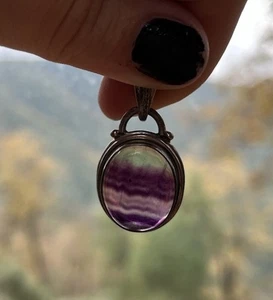 Colgante de fluorita de plata de ley - Imagen 1 de 6