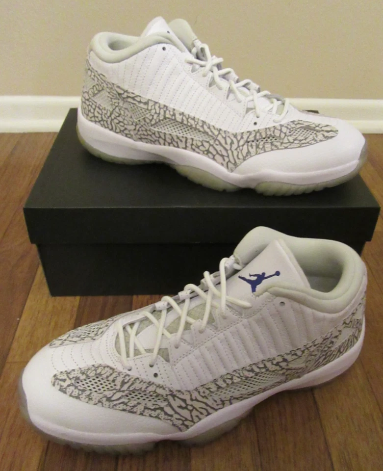 Nike Air Jordan 11 Retro Bajo IE Talla 11.5 Blanco Cobalto Zen Gris 306008 102 Nuevo Foto 1 de 4