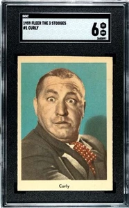 1959 FLEER THE 3 STOOGES #1 CURLY SGC 6 LOW POP ! RARE - Picture 1 of 2