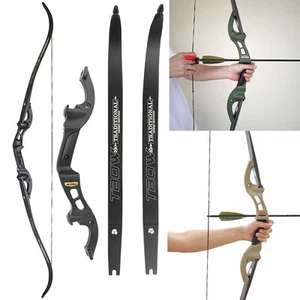 62'' Recurve Bow 25-60lbs F Interface Riser 19'' Limbs Archery Shoot Hunting - Picture 1 of 18