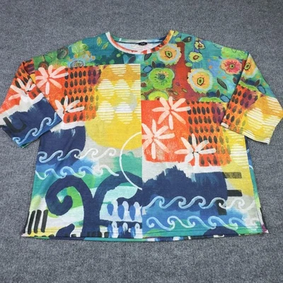 Рубашка Shana L цветочная абстрактная с цветочным рисунком вычурная богемное хиппи эклектичная максималистская - Изображение 1 из 4