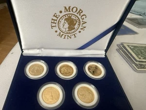 Morgan Mint 5-Coin State Quarter Set – 24K Gold-Layered – w/ Display Case - Picture 1 of 2
