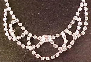 Silver Ice Rhinestone Necklace 1950s A Vintage Beauty - Picture 1 of 3