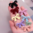 6pcs Velour Bow Buttons Velvet Butterfly Hollow Craft for Sweater Cardigan Decor