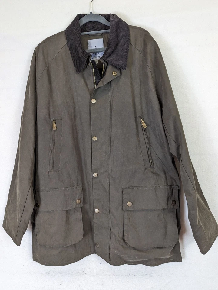 Rainforest Mens size XL Lux Coated Cotton Barn Coat Plaid Lined Portabella Brown - Image 1 of 4