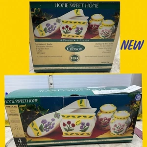 Gibson Home Sweet Home Salt & Pepper Shaker, countertop Set. SPOON HOLDER NAPKIN - Picture 1 of 7