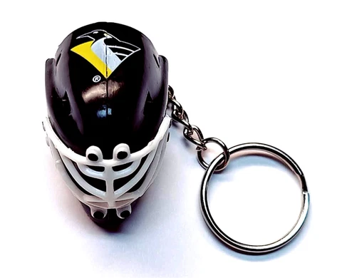 PITTSBURGH PENGUINS HOCKEY MINI TEAM GOALIE MASK KEYCHAIN 1.5" TALL NHL LICENSED Cover