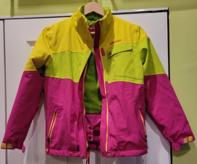 Marmot девочки большой (10-12) яркий пурпурный розовый желтый зеленый жакет с капюшоном - Изображение 1 из 4