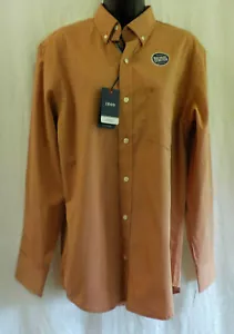 IZOD Natur Stretch Hemd Gr. S Neu mit Etikett Rost 100% Baumwolle Kragen Knopf Langarm - Bild 1 von 12
