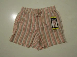 Pantaloncini BRIGGS rosa bianchi a righe misto lino taglia XL X-Large nuovi con etichette da donna - Foto 1 di 2