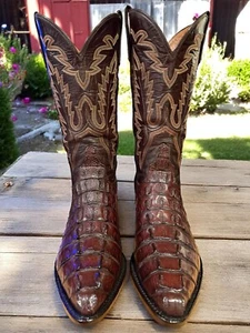 Lucchese Classics Hecho a Mano Caoba Cola de Caimán L132404 ¡MAJESTUOSO! 10-E 737-22525 - Imagen 1 de 11