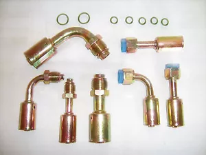 BEADLOCK A/C ALL STEEL FITTINGS,FEMALE/MALE STRAIGHT& 90 DEGREE #6 & #10 7 pc - Picture 1 of 1