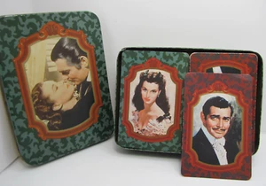 GWTW Playing Card Tin Set Rhett & Scarlett Vintage 1989 Hong Kong - Bild 1 von 5