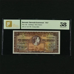 1957 Bermuda / Bermuda Government 5 Shillings Pick#18b - Picture 1 of 4