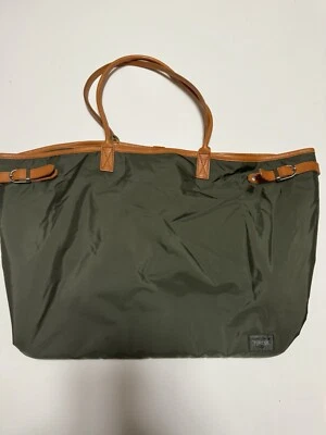 Porter Yoshida Olive Drab Tote Shoulder Bag Tokyo Japan Head Porter Leather - Image 1 of 4