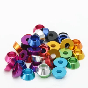 M5 M6 M8 ALUMINUM ALLOY CUP HEAD WASHERS GASKET ANODIZED SCREW WASHER COLOR - Picture 1 of 6