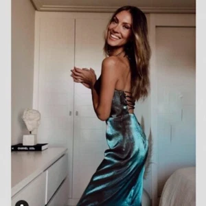 NWT ZARA SS21 SILVER BACK LACED SLIP DRESS 2298/054 - Picture 1 of 10