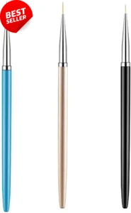 Nail Art Liner Brushes 3 Pcs Striping Painting Acrylic Gel Polish - Picture 1 of 12