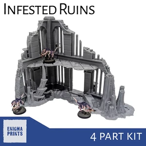Infested Ruins - 28mm Tyranid 3D Printed Terrain for Tabletop Wargaming - Picture 1 of 7