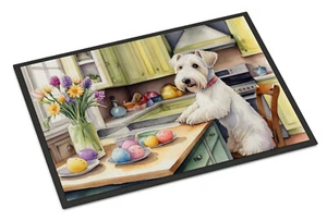 Sealyham Terrier Decorating Easter Eggs Doormat - Picture 1 of 15