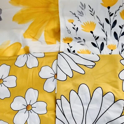 Fundas de almohada florales 18 pulgadas amarillo blanco flor 4 estilos diferentes estudio artístico Foto 1 de 4