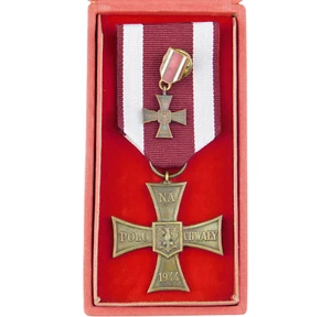 2876 MINIATURE + WW2 POLISH CROSS OF VALOR 1944 POLAND - Picture 1 of 7