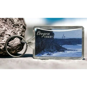 Oregon Coast Schlüsselanhänger Vintage Strand Leuchtturm auf Klippen Acryl - Bild 1 von 5
