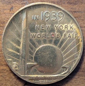 Ficha giratoria de inauguración de George Washington de la Feria Mundial de Nueva York 1939 - Imagen 1 de 4